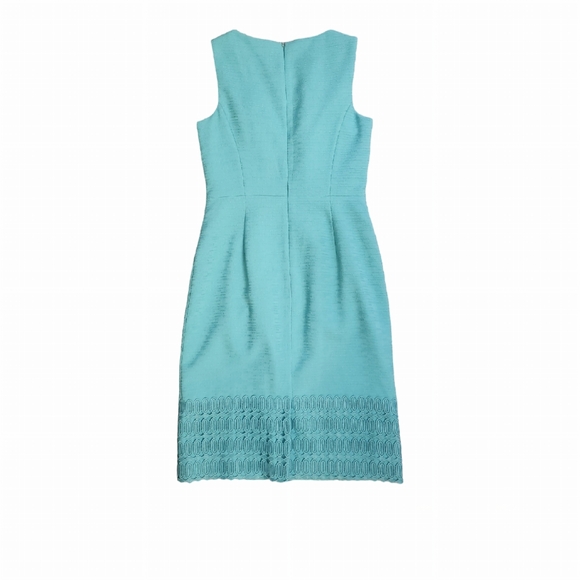 Antonio Melani Beatrice Sheath Dress Knee Length Sleeveless Cocktail Teal Size 4 - Picture 5 of 8